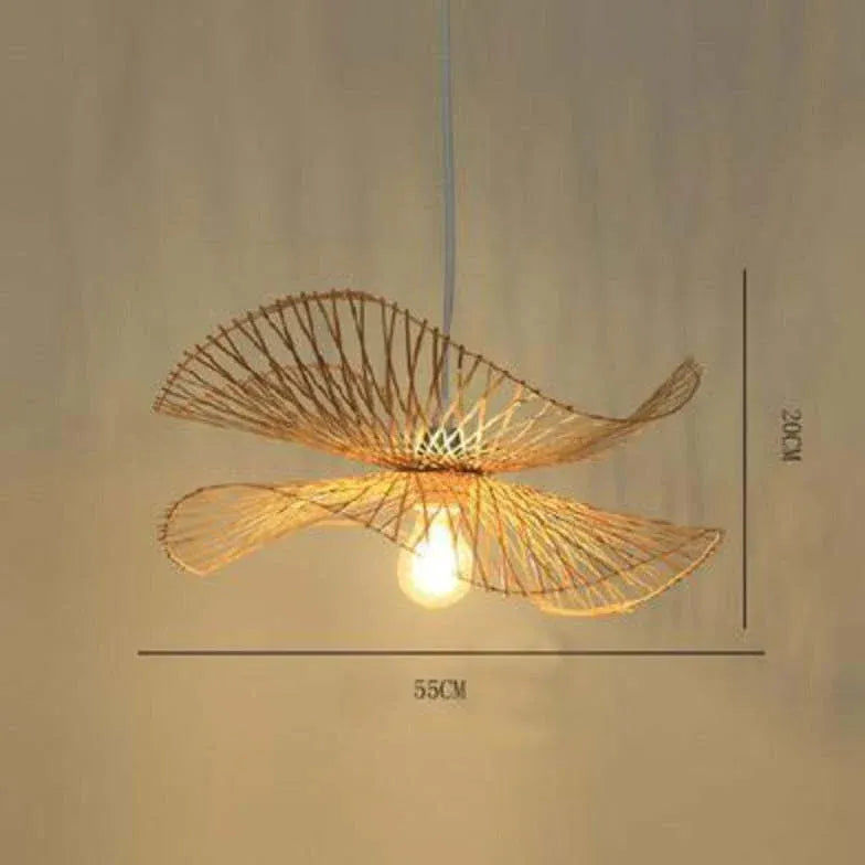 Petal Shaped Rattan Dining Room Pendant Light