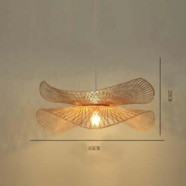 Petal Shaped Rattan Dining Room Pendant Light