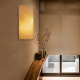 Vertical Slender Rattan Decorative Wall Lamp