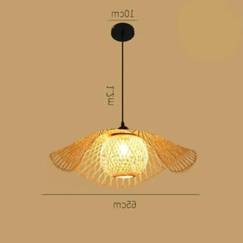 Natural Grid Restaurant Rattan Pendant Light