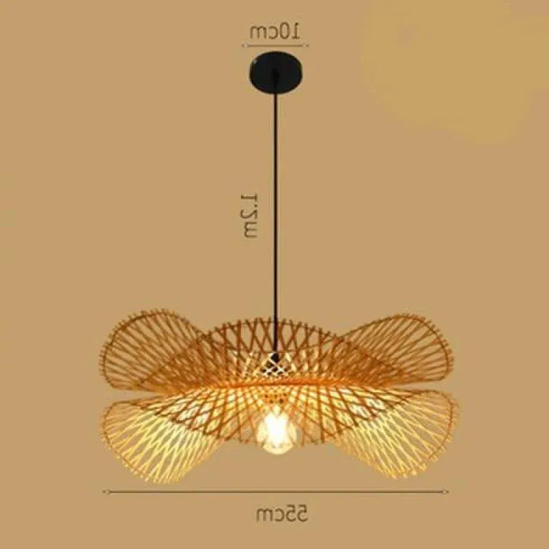 Natural Grid Restaurant Rattan Pendant Light