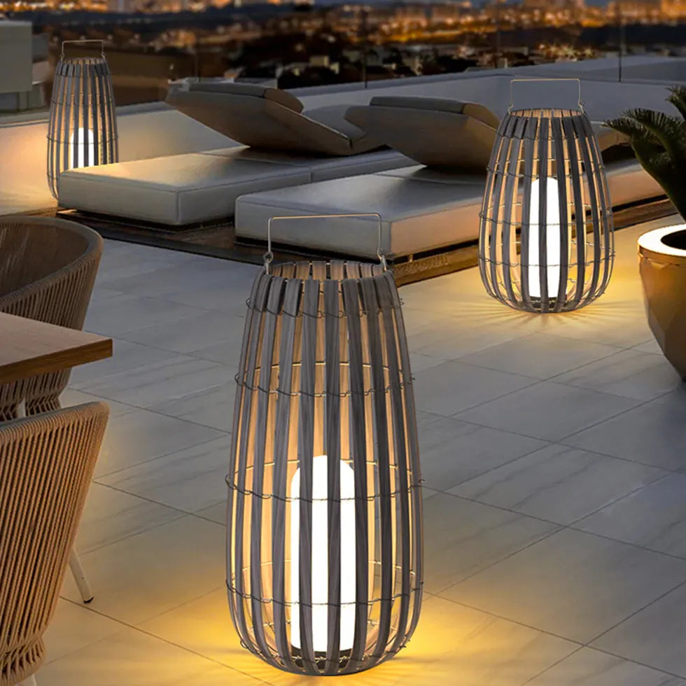 Bamboo Lantern Handle Outdoor Floor lamps