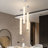 Long Curve Dining Room White Pendant Light