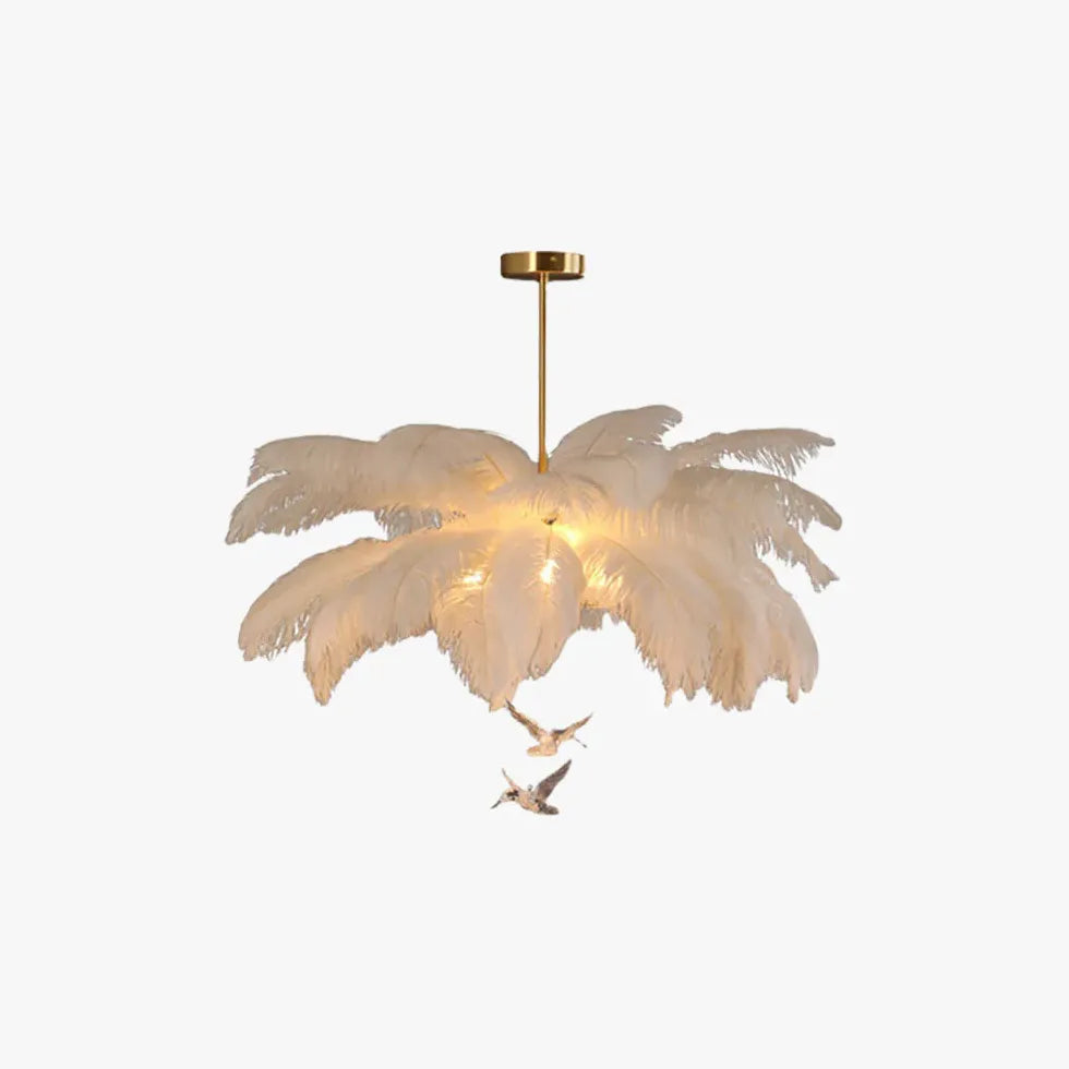 Feather Decor Design Modern White Pendant Light