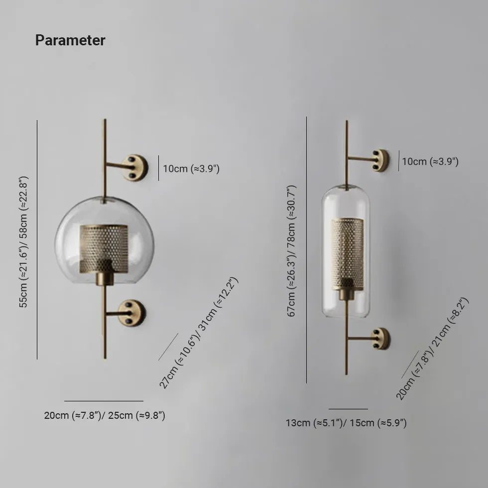 Honeycomb Glass Industrial Wall Lights