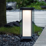 Black Cuboid Glass Led Outdoor Floor lamps