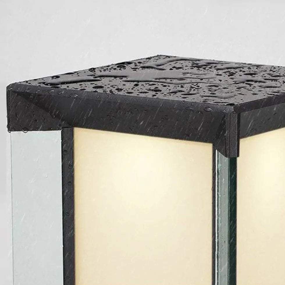 Black Cuboid Glass Led Outdoor Floor lamps