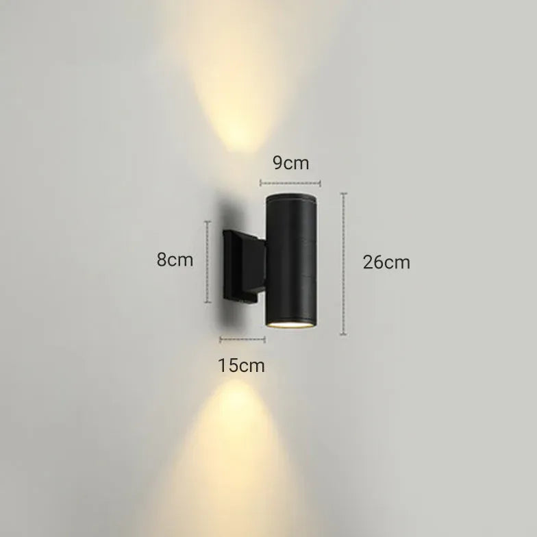 up and down outdoor wall lights black