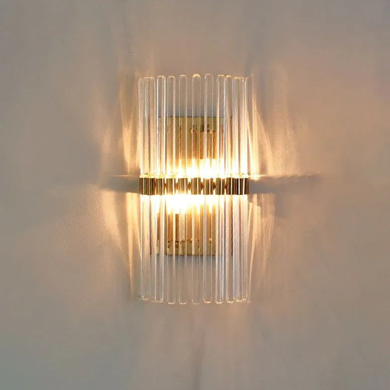 Fluted Glass Wall Light Bedroom Modern