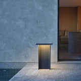 Flat Roof Black Garden Bollard Lights