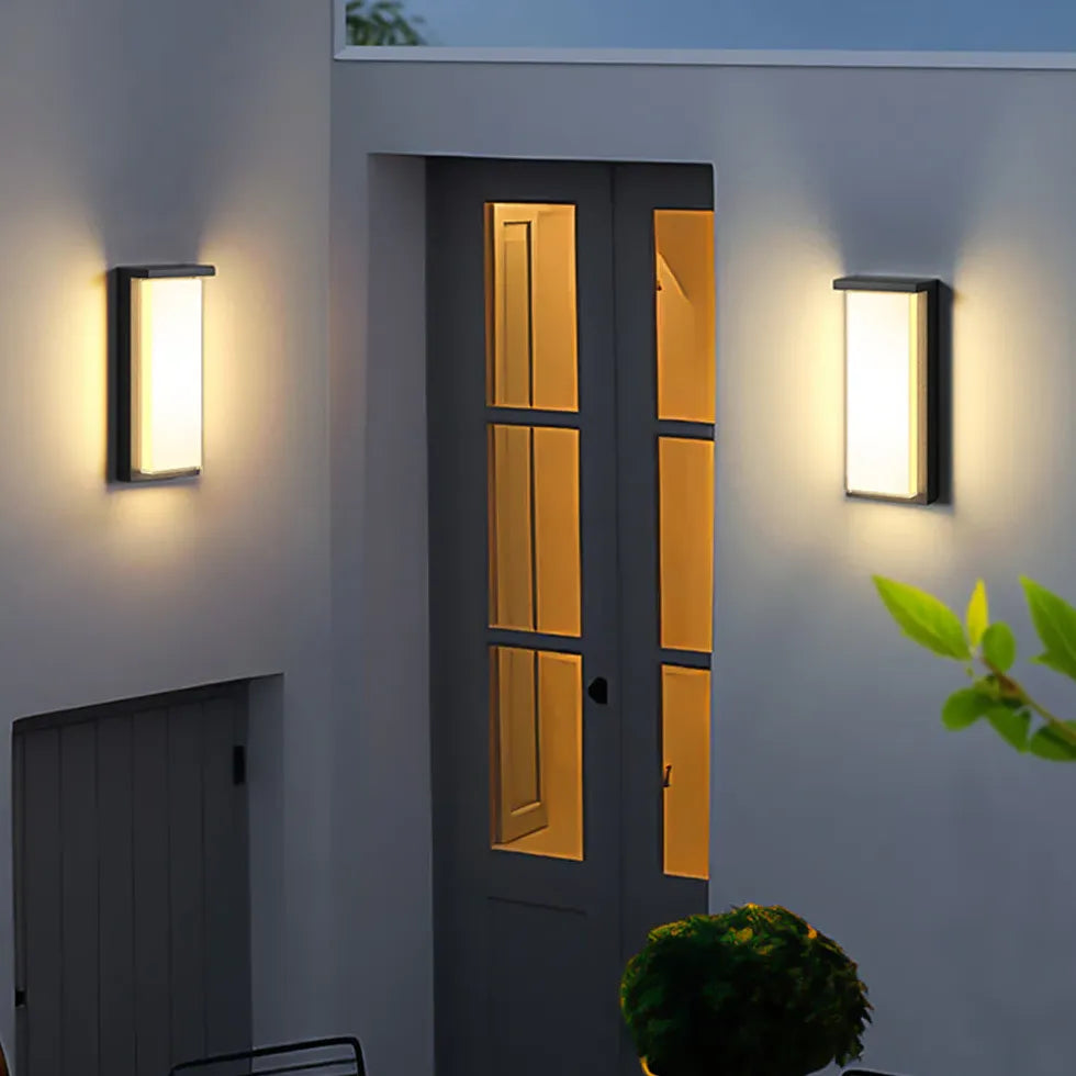 Rectangular Solar Led Outdoor Wall Lights