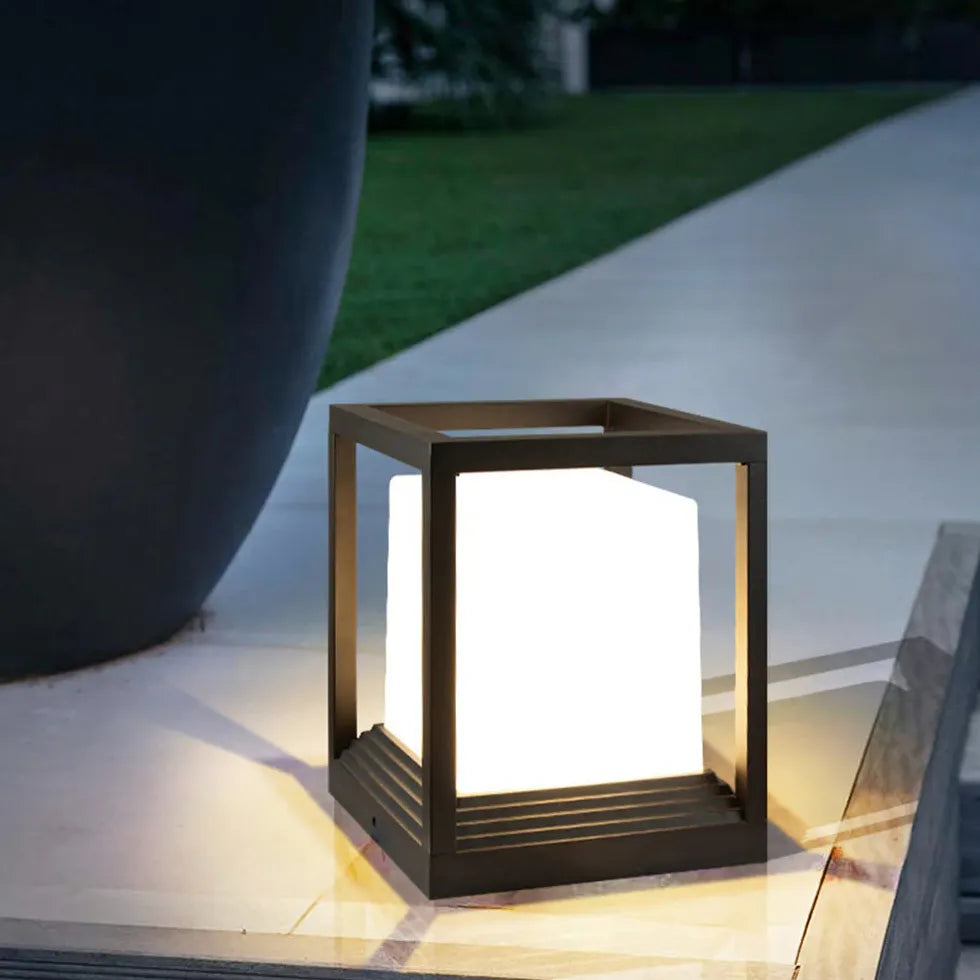 Cube Modern Outdoor Pillar Lights