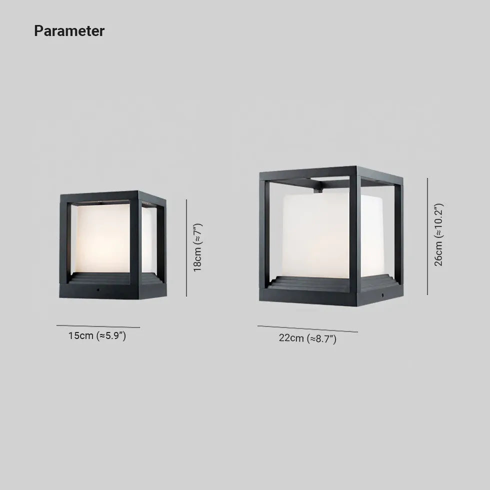 Cube Modern Outdoor Pillar Lights