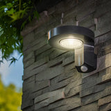 Round Black Solar Outdoor Wall Lights