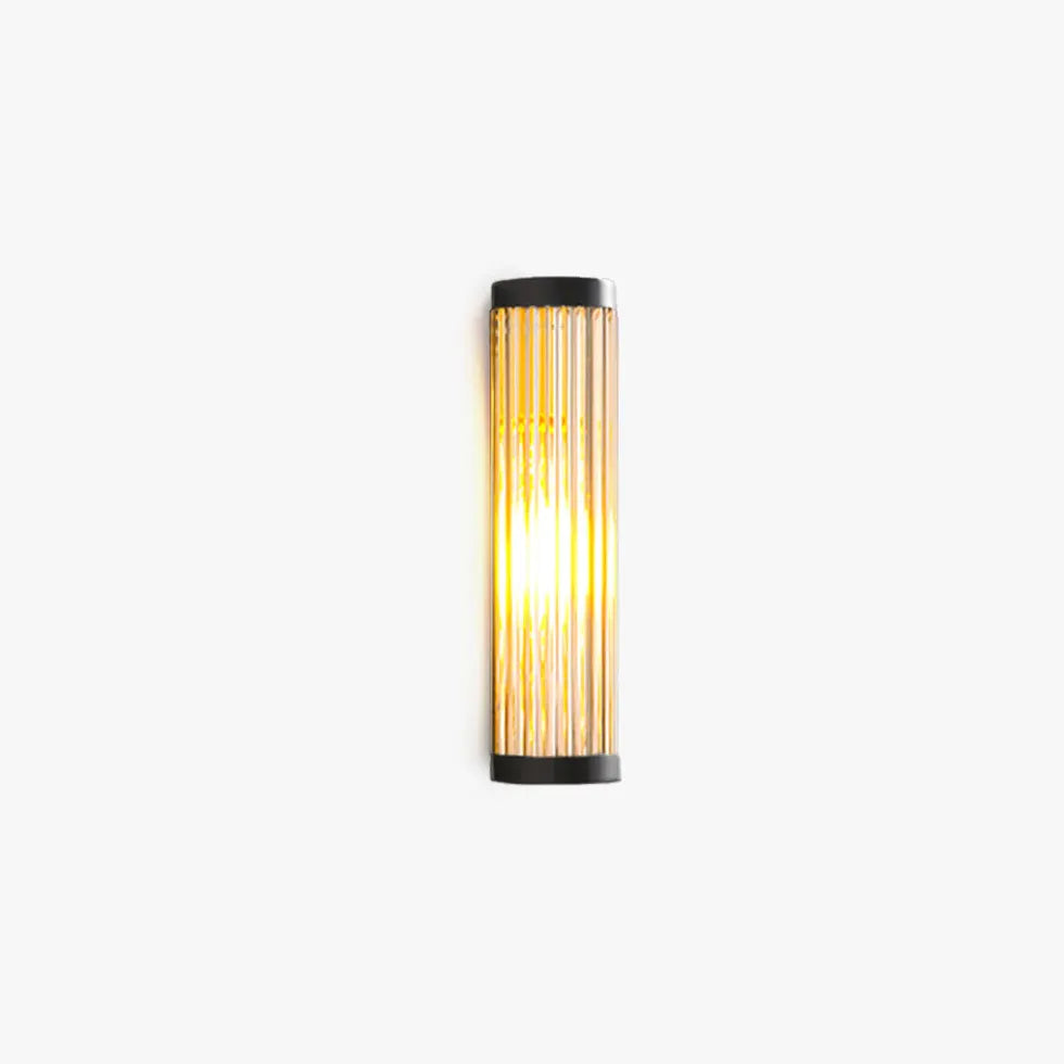 Striped Glass Cylinder Outdoor Wall Lights