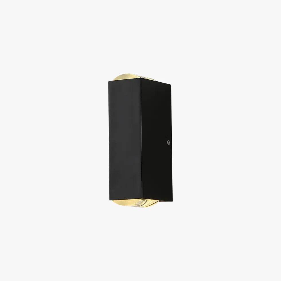 Rectangular black outdoor up and down wall lights