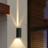 Rectangular black outdoor up and down wall lights