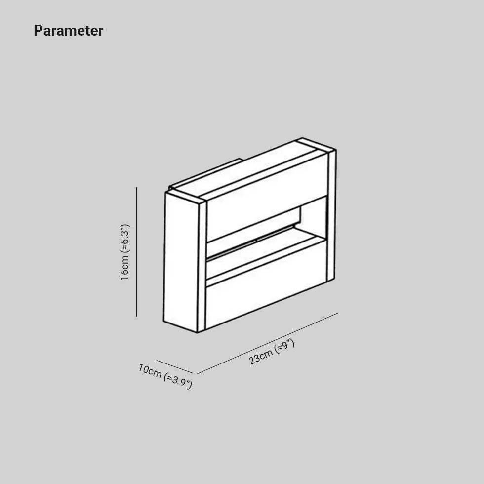 Warm White Rectangular Outdoor Up and Down Wall Lights