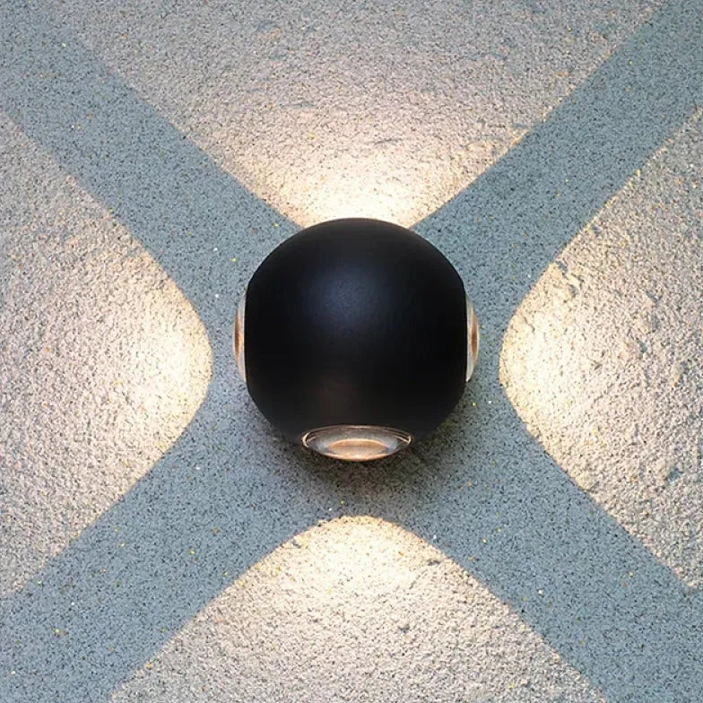 outdoor globe wall light black