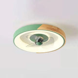 Color-Block Round Ceiling Fan with Light