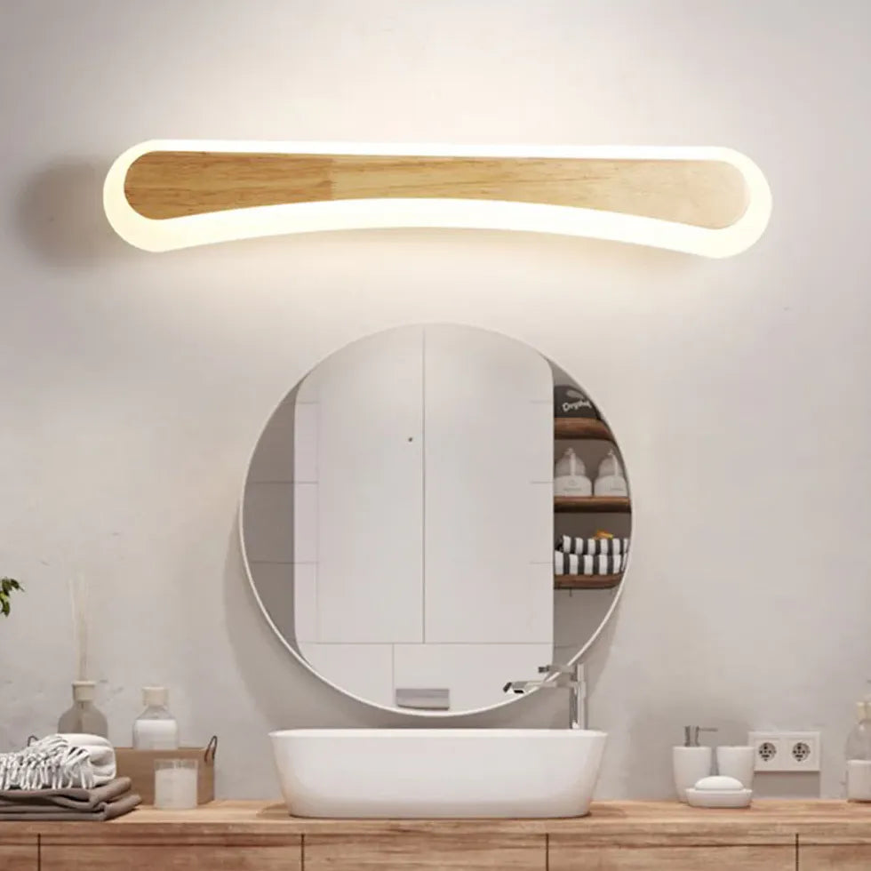 Minimalist Vanity Wooden Led  Mirror Lights