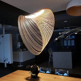 Shell Spiral Vintage Wooden Pendant Light