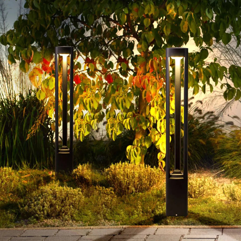 Triangular Black Led Outdoor Bollard Lights