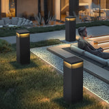 Modern Solar Square Outdoor Bollard Lights