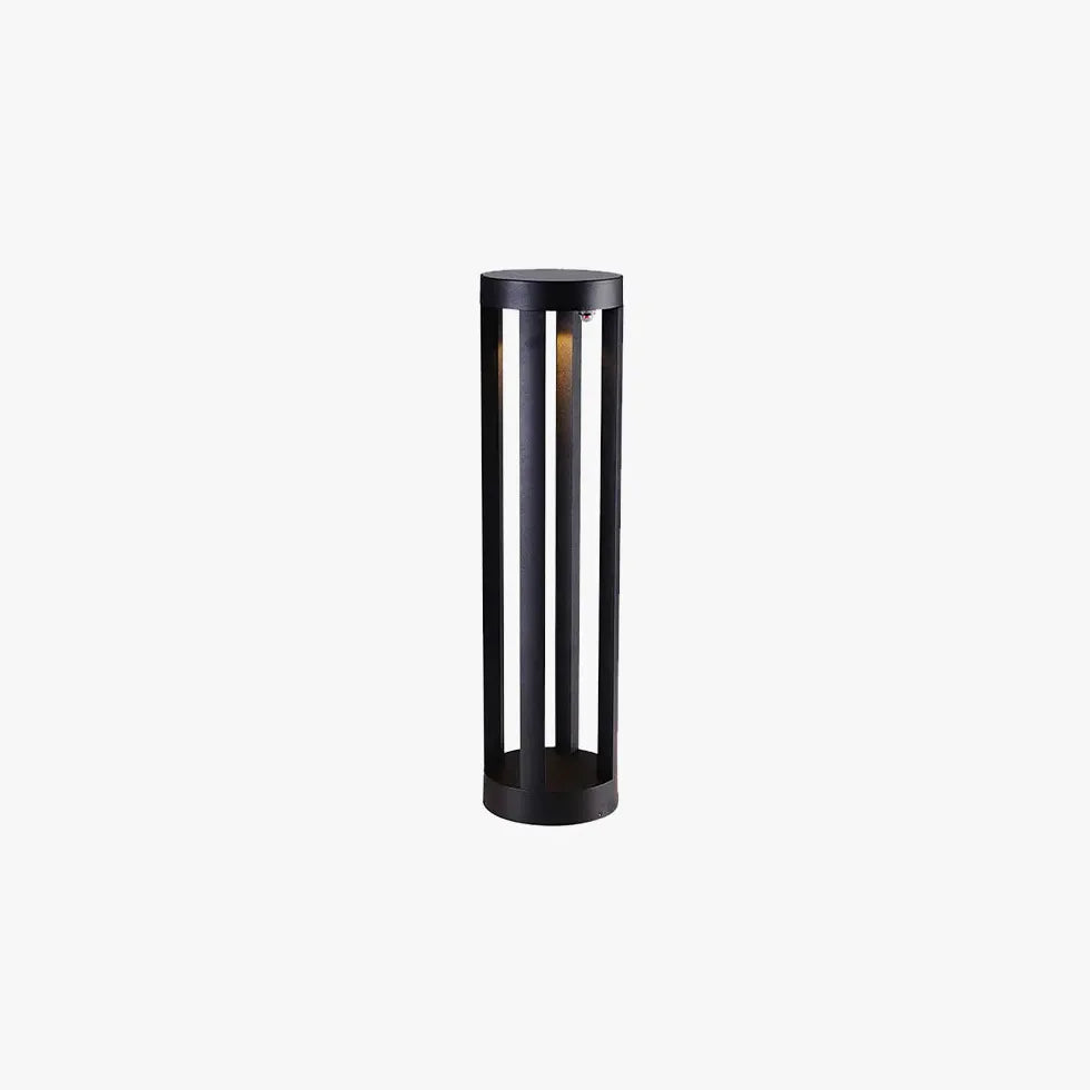 Cylindrical Hollow Black Bollard Lights