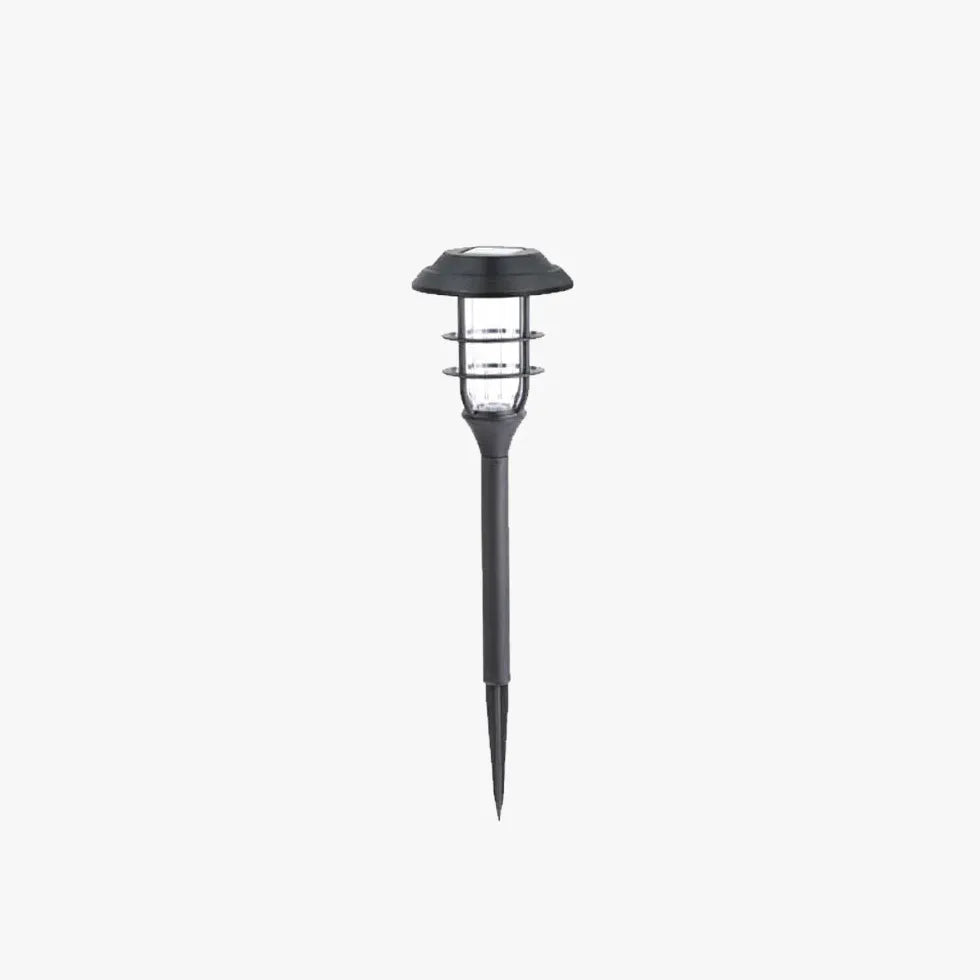 Caged Pin Solar Garden Bollard Lights