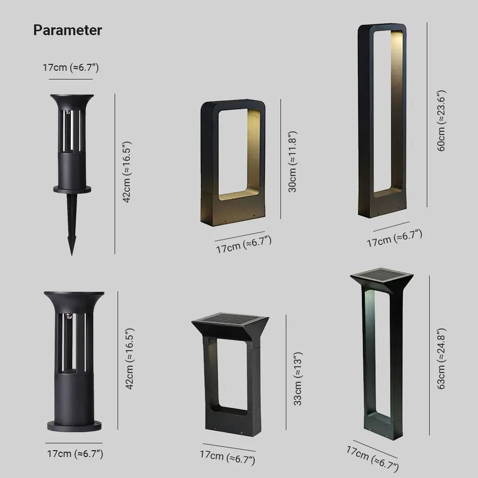 Geometric Shaped Solar Bollard Lights