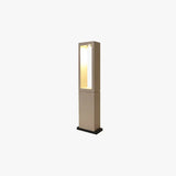 Grey Rectangular Stone Bollard Lights