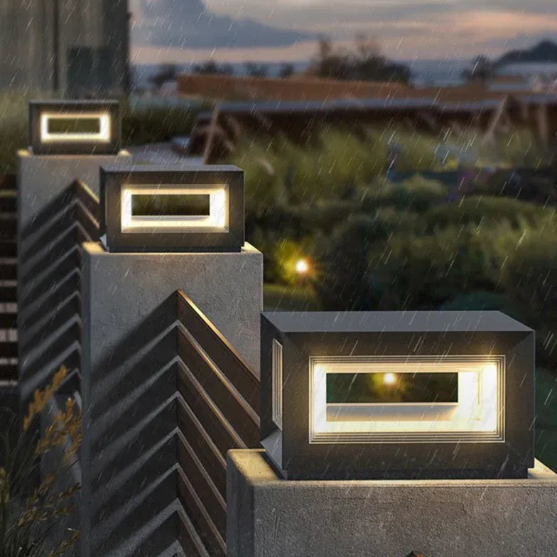 Square Modern Led Outdoor Pillar Lights