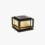 Textured Glass Rectangular Solar Outdoor Pillar Lights