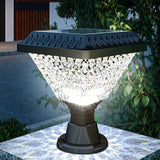 Diamond Faceted Solar Outdoor Pillar Lights