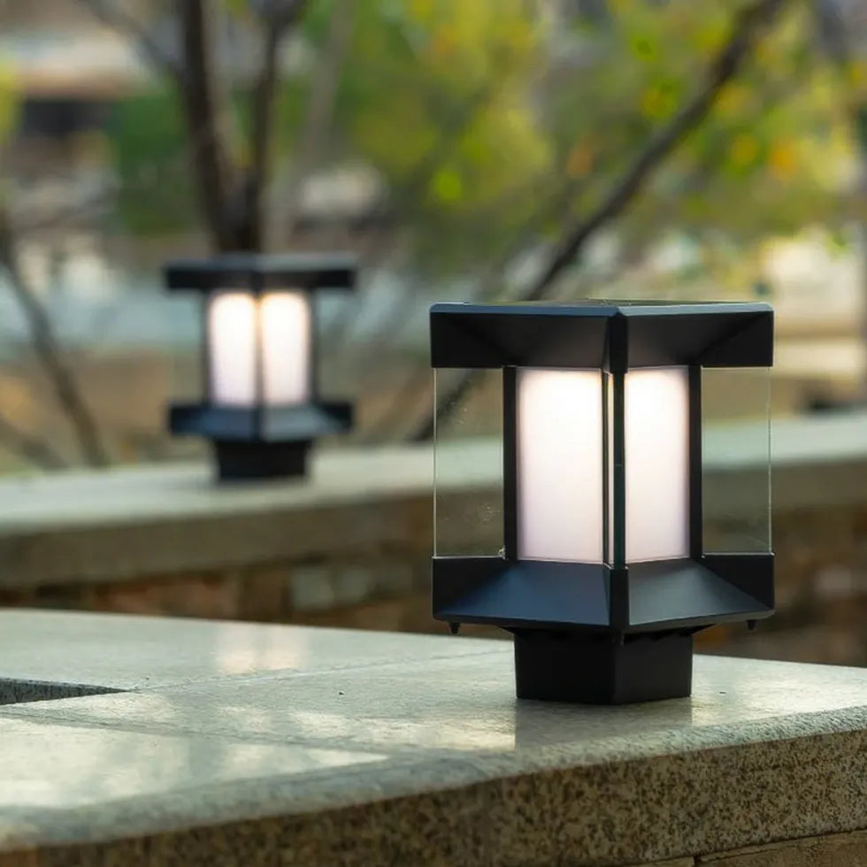 Square Solar Outdoor Pillar Lights