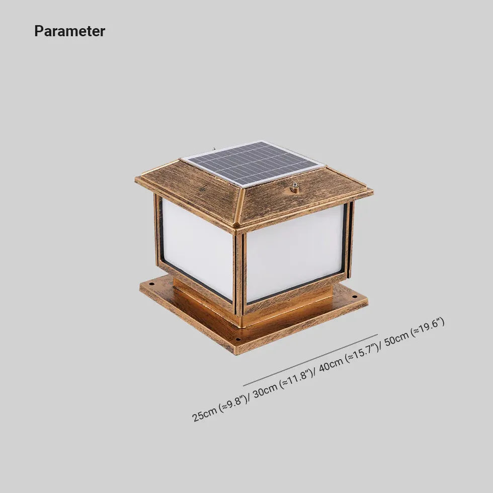 Classic Square Solar Outdoor Pillar Lights