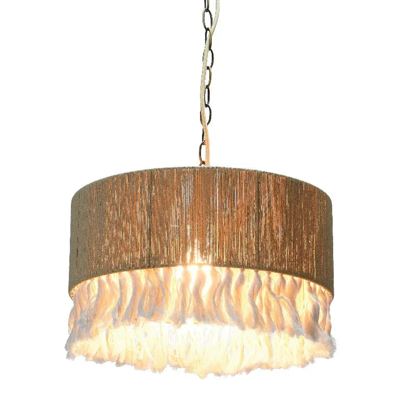 Fabric Barrel Living Room Vintage Pendant Light