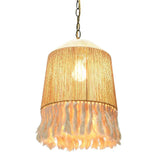 Fabric Barrel Living Room Vintage Pendant Light