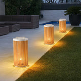 Cylindrical Rattan Luggage Outdoor Floor Lamps