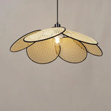 Porous Petals Bedroom Rattan Pendant Light