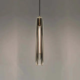 Long cylindrical glass modern pendant lights