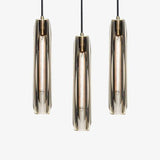 Long cylindrical glass modern pendant lights