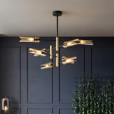 Black gold irregular design bedroom pendant light