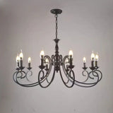 European Candle Holder Vintage Black Pendant Light