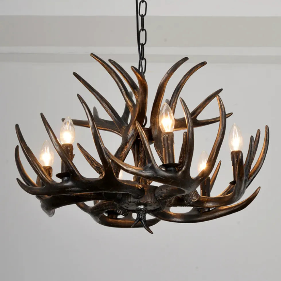 Faux Antler Vintage Candle Holder Chandelier