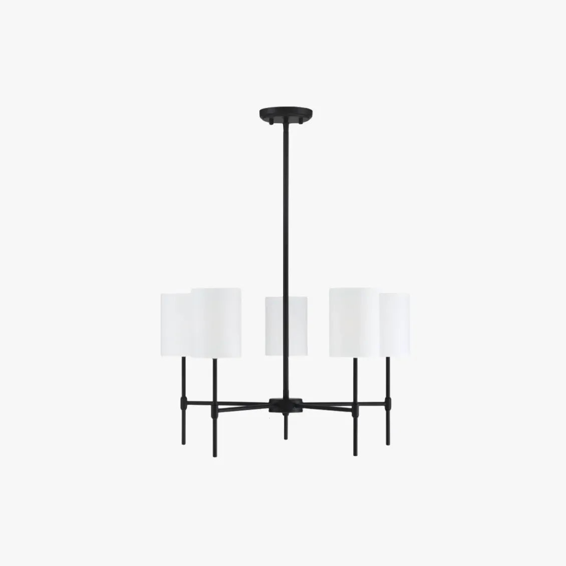 Cylindrical White Shade Modern Chandelier