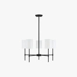 Cylindrical White Shade Modern Chandelier