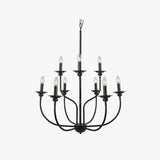 Multi-Head Candle Design Black Chandelier