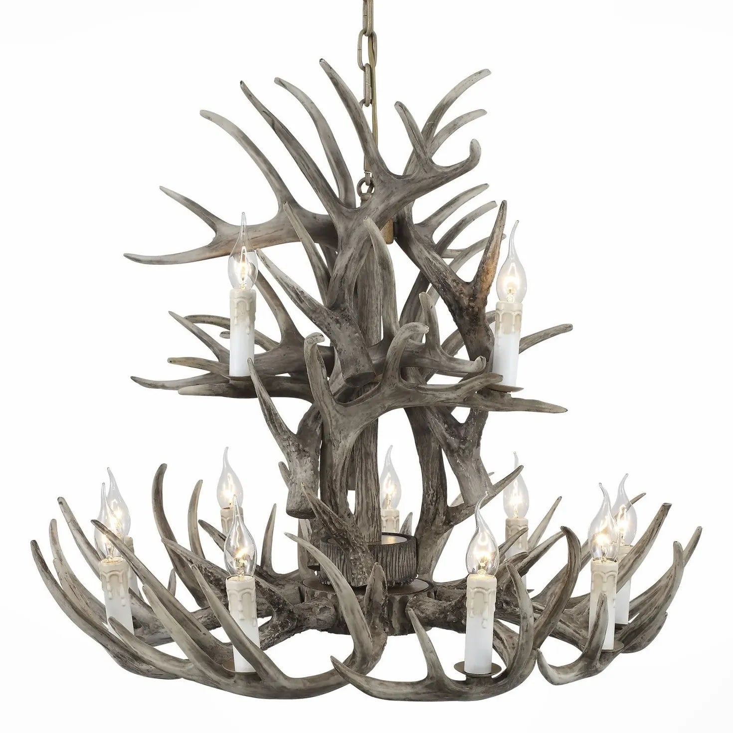 Faux Antler Wooden Candle Holder Vintage Chandelier